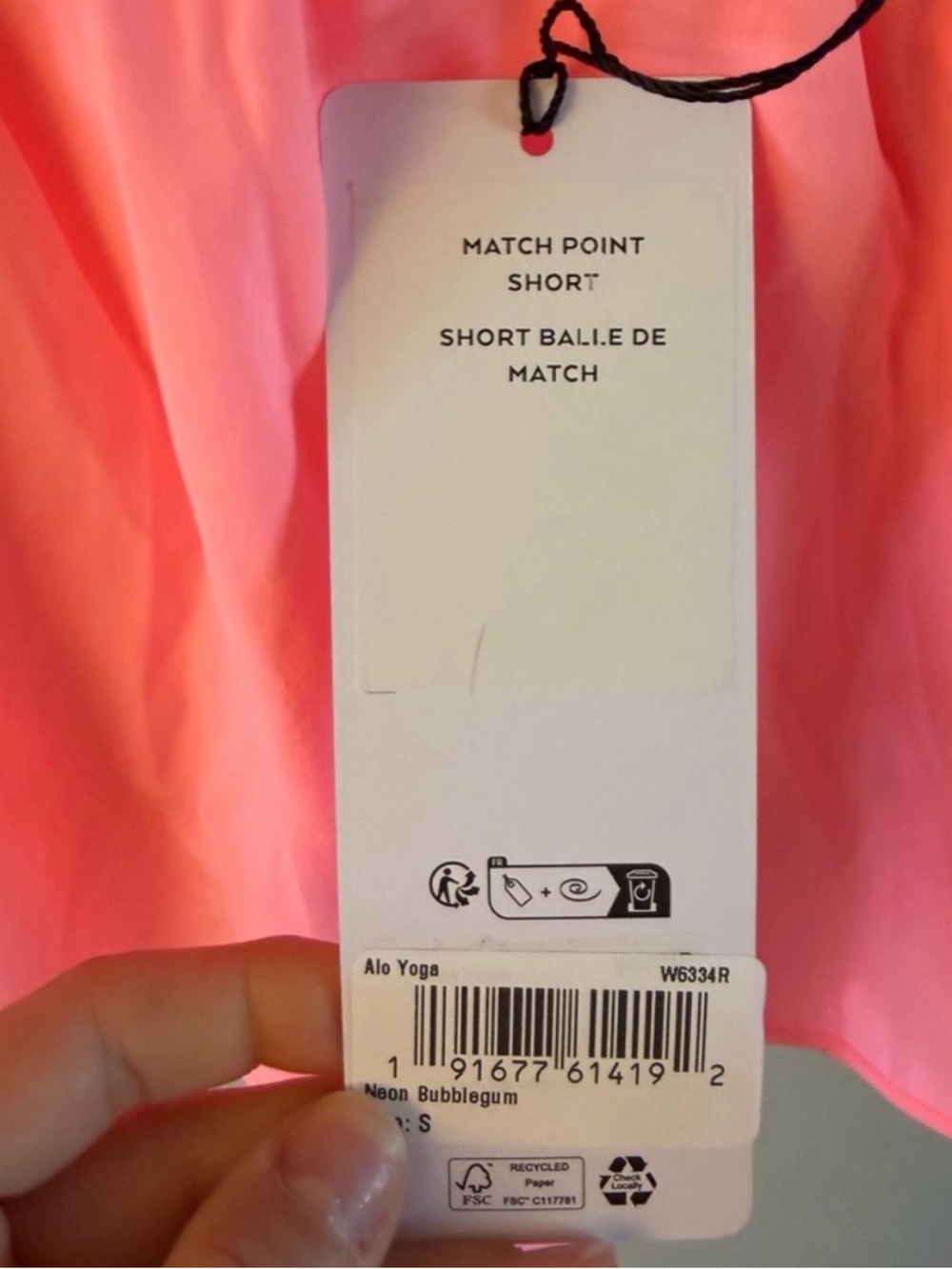 ALO Yoga Neon Bubblegum Match Point Short - Picture 4 of 6